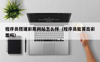 樟树程序员搭建彩票网站怎么样（程序员能算出彩票吗）